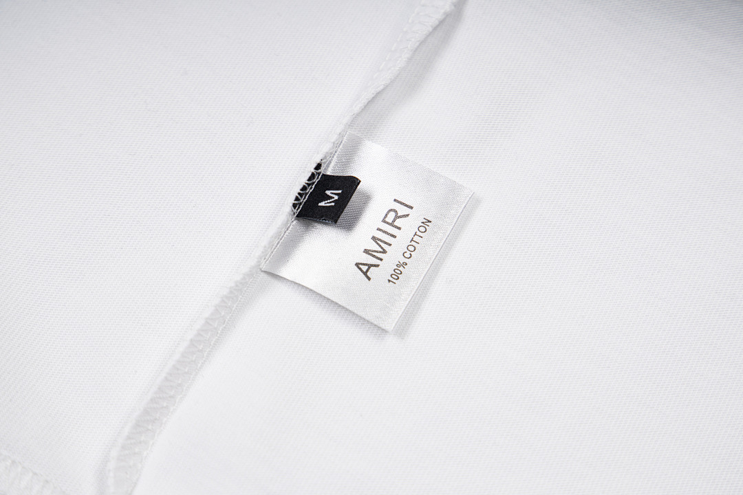AMIRI 118 Wide Version Model Short Sleeve T Logo Print High Wind 260 Solid Cotton Black White S M L XL 9919# - Image 22