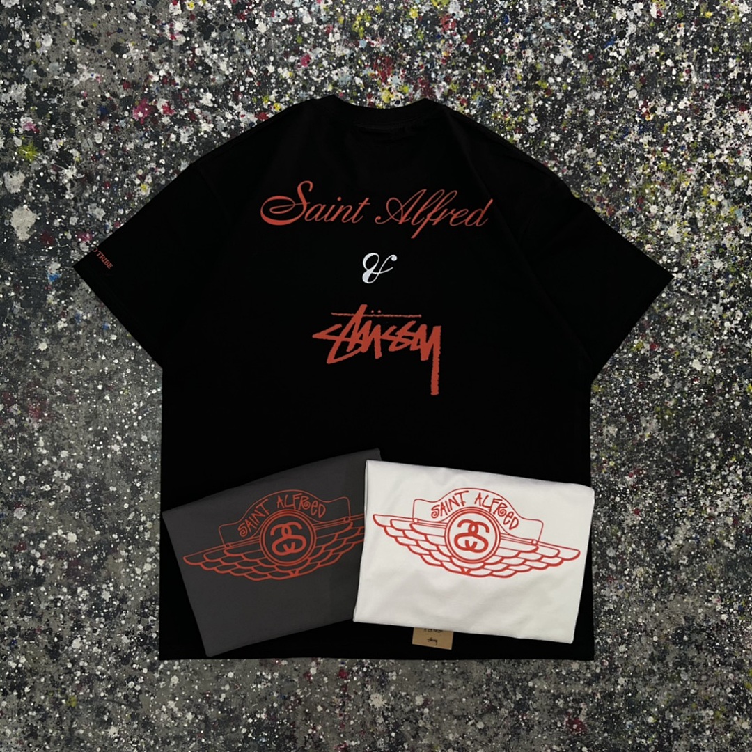 Stussy 108 Stu Short Sleeve T : Black White Grey S M L XL
