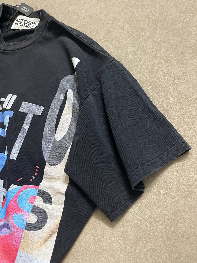 Unbranded 138 Satoshi Nakamoto Vintage Tee T Washed Black S M L - Image 8