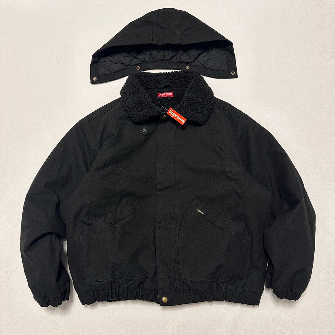 Supreme 598 24Fw Faux Shearling Lined Bomber Jacket Velvet Black White Water Blue S-XL - Image 22