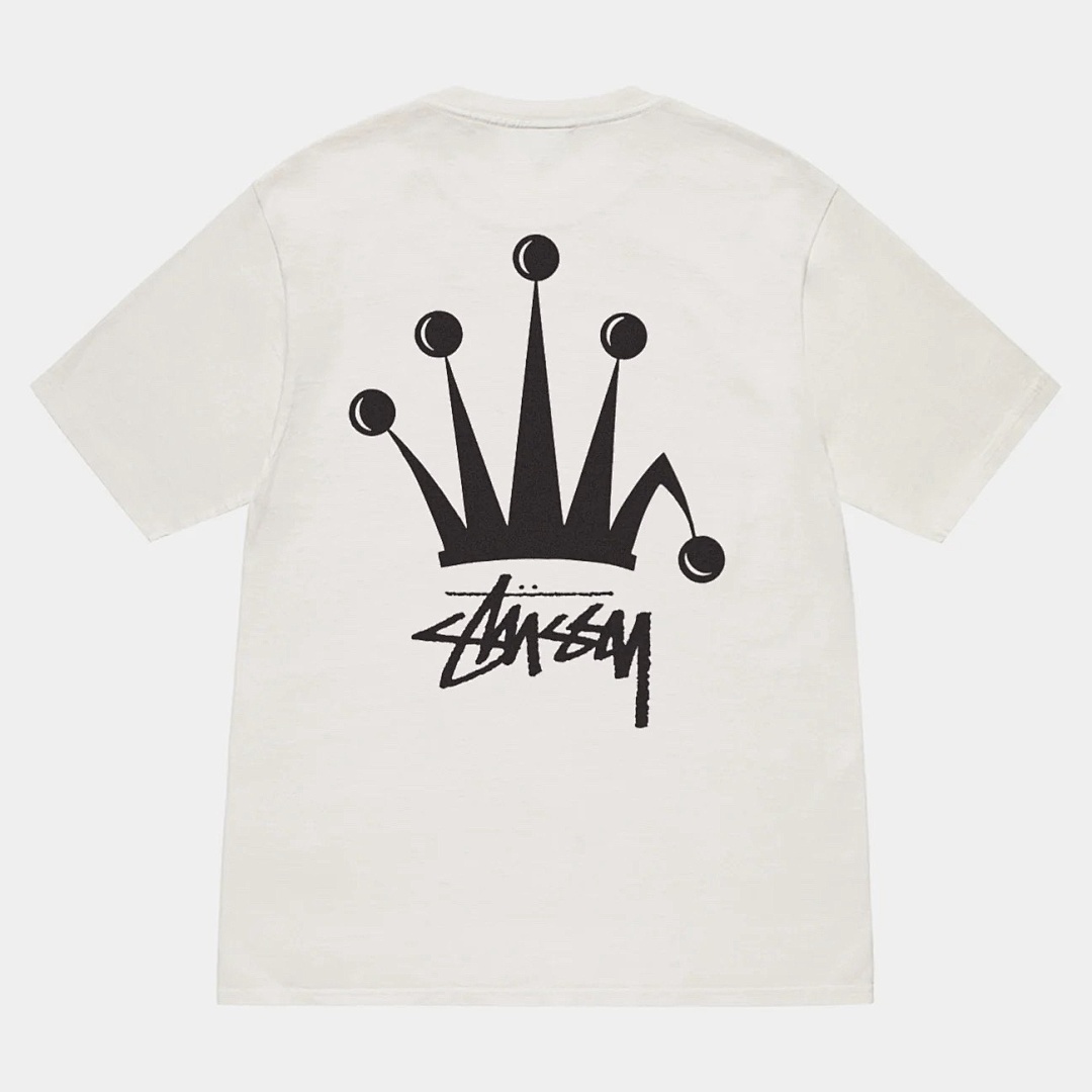 Stussy 98 STU 24SS REGAL CROWN TEE PIGMENT DYED Print Short Sleeve T : Black White S M L - Image 5