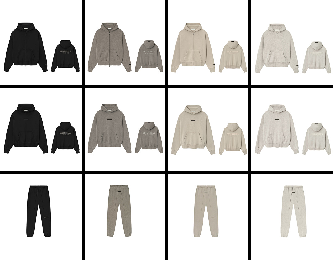 Essentials 178 Ess SS25 Vintage Fleece Sweatpant Silk Silver Gum Long Black Oatmeal Grey Brown XS-XL - Image 3