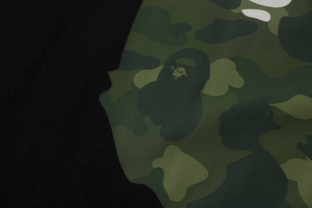 Bape 148 TOP Print Collar Short Sleeve T Black White S-XL - Image 8
