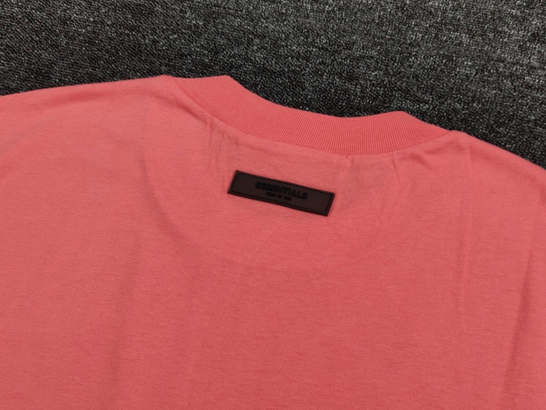Essentials 118 Ess Double Velvet Solid Cotton Short Sleeve T Coffee Grey Black White Smoke Red XS-XL - Image 49