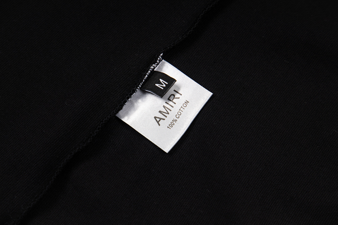 AMIRI 128 Wide Version Model Short Sleeve T Logo Print Diamond High Wind 260 Solid Cotton Black S M L XL 9911# - Image 12