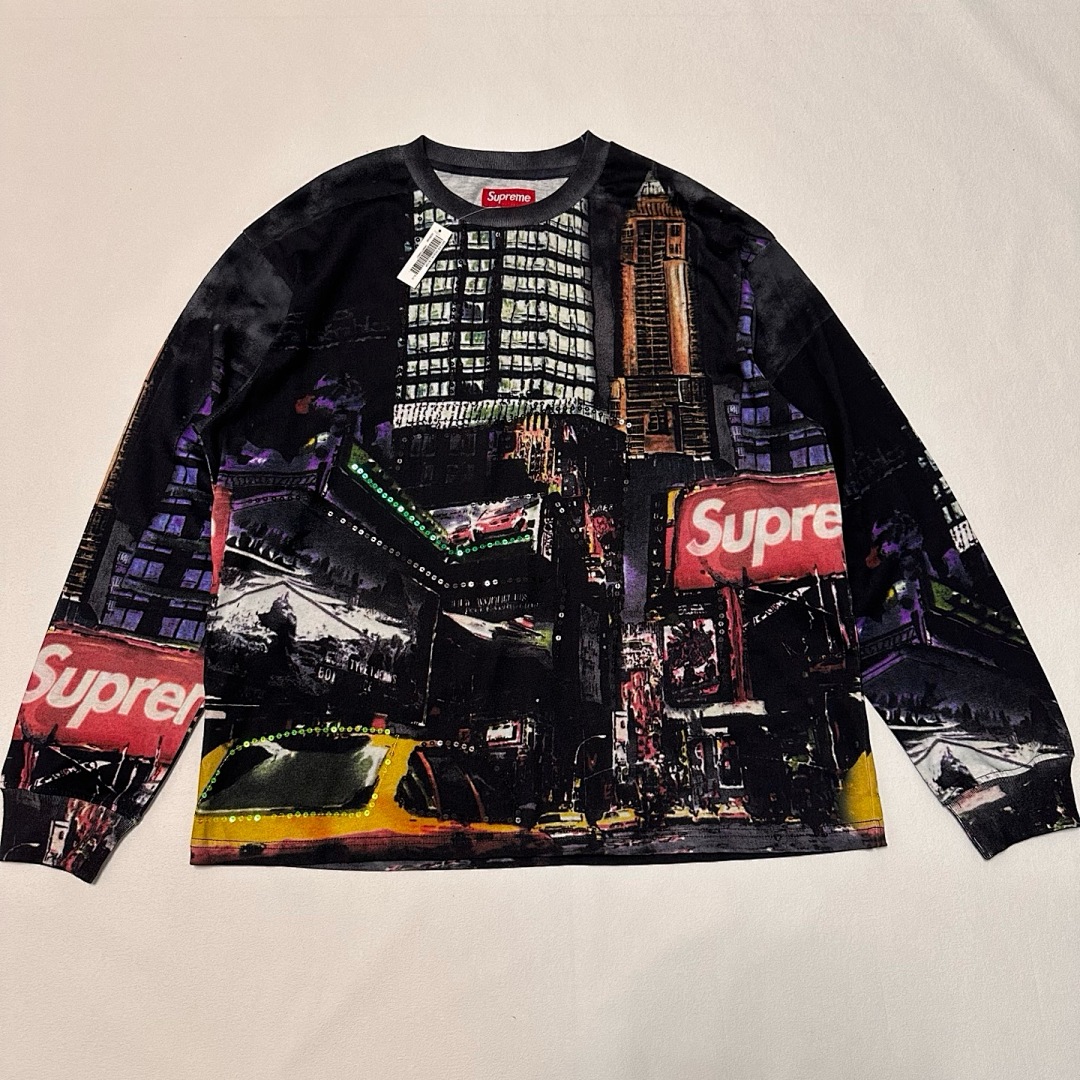 Supreme 298 SS25 SKYLINE SEQUIN L/S TOP Sky Stitching Long Sleeve Black Blue S-XL - Image 5