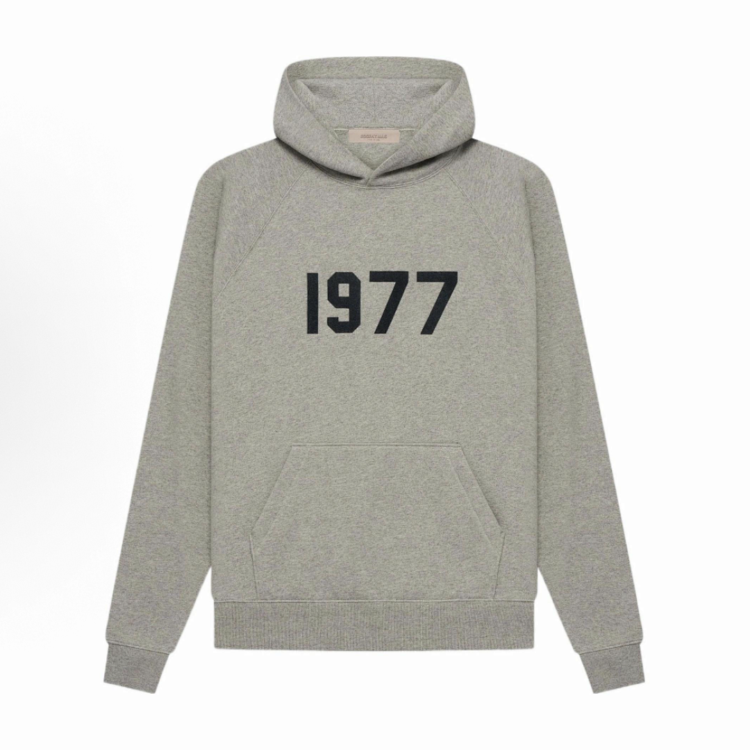 Essentials 218 ESS HOODIE 1977 Print Velvet Black Iron Dark Oatmeal XS-XL 460G Surface 6080# - Image 19