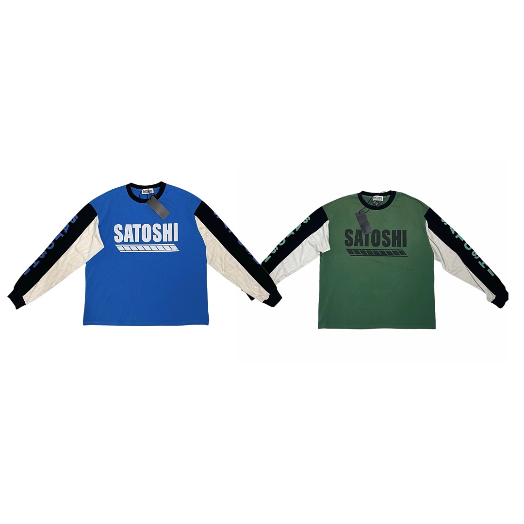Unbranded 148 Satoshi Nakamoto Blue Patchwork Collar Long Sleeve : Green S M L - Image 3