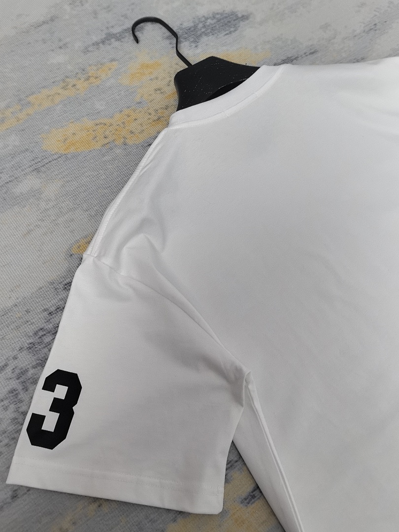 AMIRI 118 Wide Version Model Short Sleeve T Logo Print High Wind Black White S M L XL 9915# - Image 32