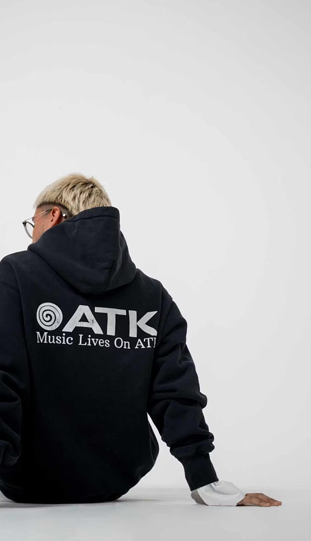 Gallery Dept 238 GALLERY DEPT MUSIC LIVES ON ATK HOODIE Patch Limited Exclusive Print : Washed Black S M L - Image 13