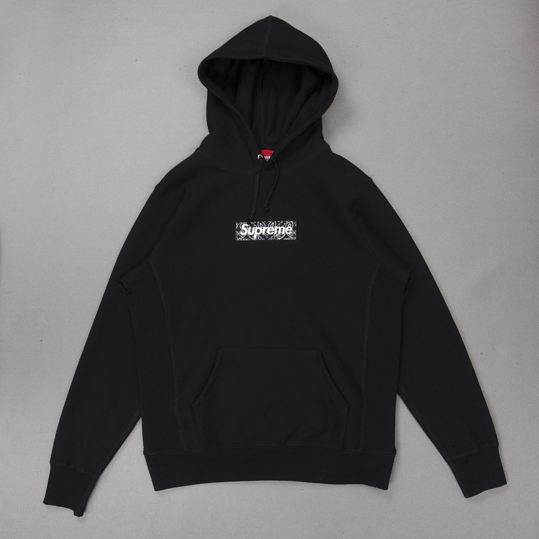 Supreme 248 Fruit Floral Embroidered Label SUP Bandana Box Logo Hooded Sweatshirt BOXLOGO Velvet Black Grey Red Pink Sky Blue S-XL S303# - Image 4