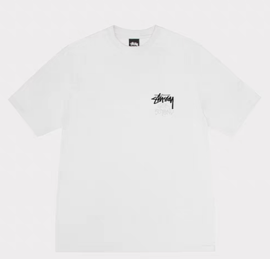 Stussy 128 STU SS25 LOOK BEYOND TEE PIGMENT DYED Double S Print Short Sleeve (Black White) - Image 4