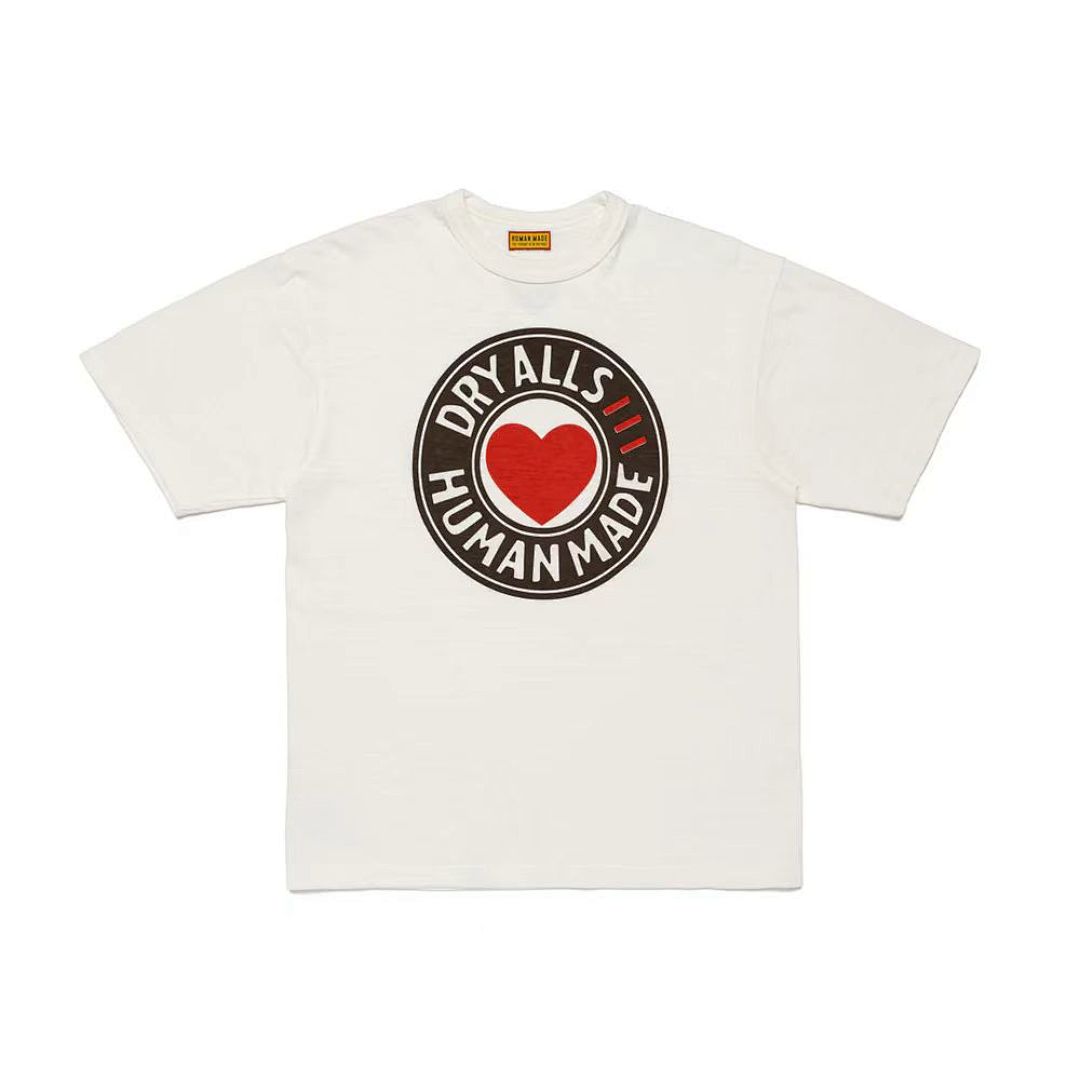 Human Made 118 HUMAN MADE LOGO Print Cotton Collar Short Sleeve T : Black White S M L