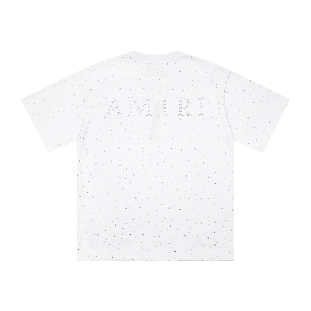 AMIRI 128 26Ss New Logo Diamond Starry Short Sleeve T Black White S M L XL 9928# - Image 15