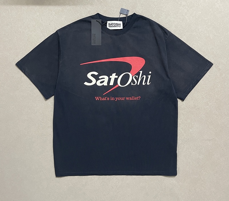 Unbranded 128 Satoshi Nakamoto Vintage Tee T Washed Black S M L