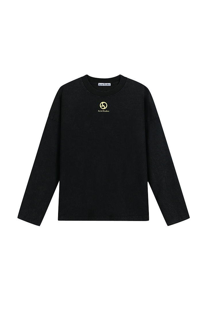 Acne Studios 138 AC Print Long Sleeve T Black White S-XL 3100# - Image 3