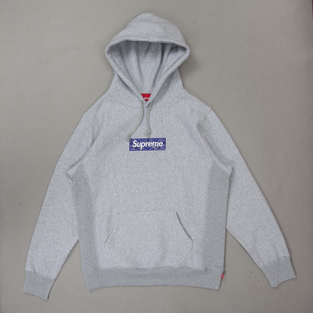 Supreme 248 Fruit Floral Embroidered Label SUP Bandana Box Logo Hooded Sweatshirt BOXLOGO Velvet Black Grey Red Pink Sky Blue S-XL S303# - Image 10