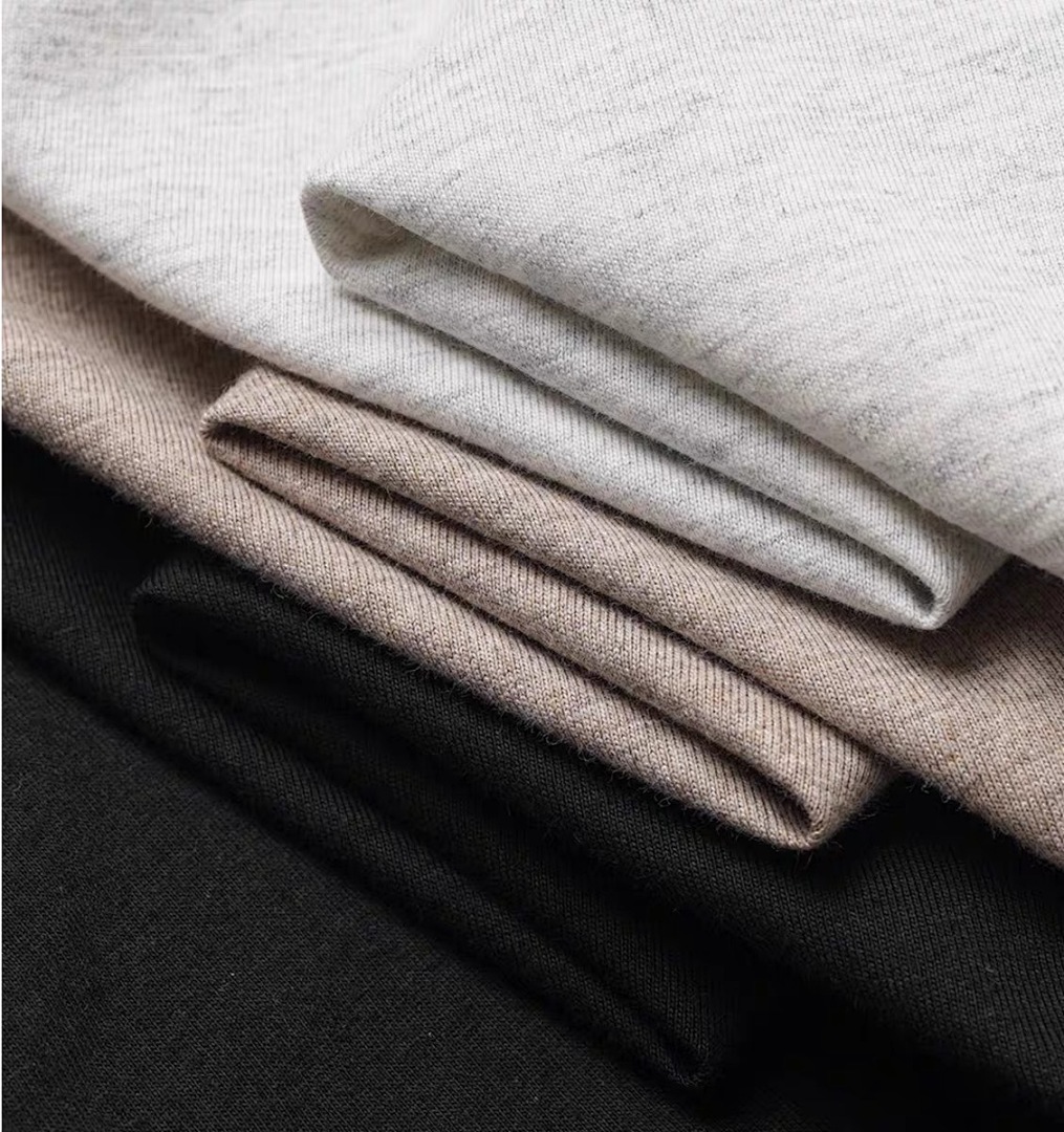 Essentials 118 Ess FALL24 HOLIDAY Jersey Crewneck T-Shirt Collar Wide Short Sleeve T : Light Mist Grey Black Dark :S-XL - Image 16