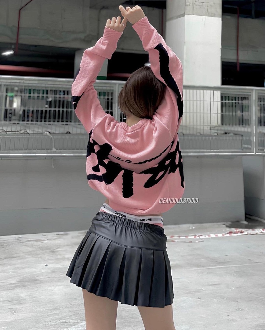 Stussy 228 Stussy Big Logo Floral Wide Top Collar Fleece : Black Pink S M L XL Y1010# - Image 8