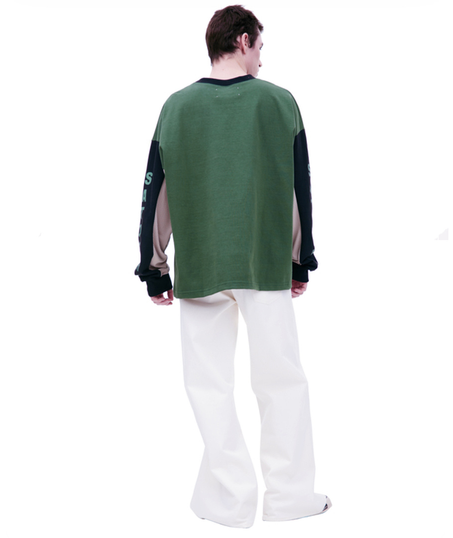 Unbranded 148 Satoshi Nakamoto Blue Patchwork Collar Long Sleeve : Green S M L - Image 24