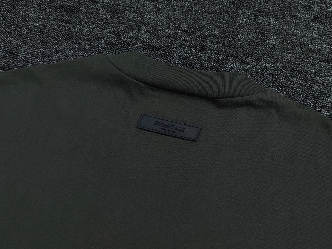 Essentials 118 Ess Double Velvet Solid Cotton Short Sleeve T Coffee Grey Black White Smoke Red XS-XL - Image 11