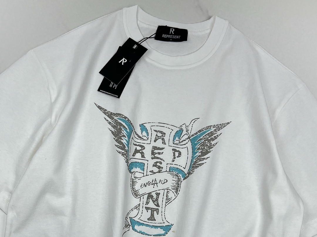 Off-White 128 REPRESENT New High Mens Womens Top Water Wide Short Sleeve T :S M L XL : Off (White) - Image 12