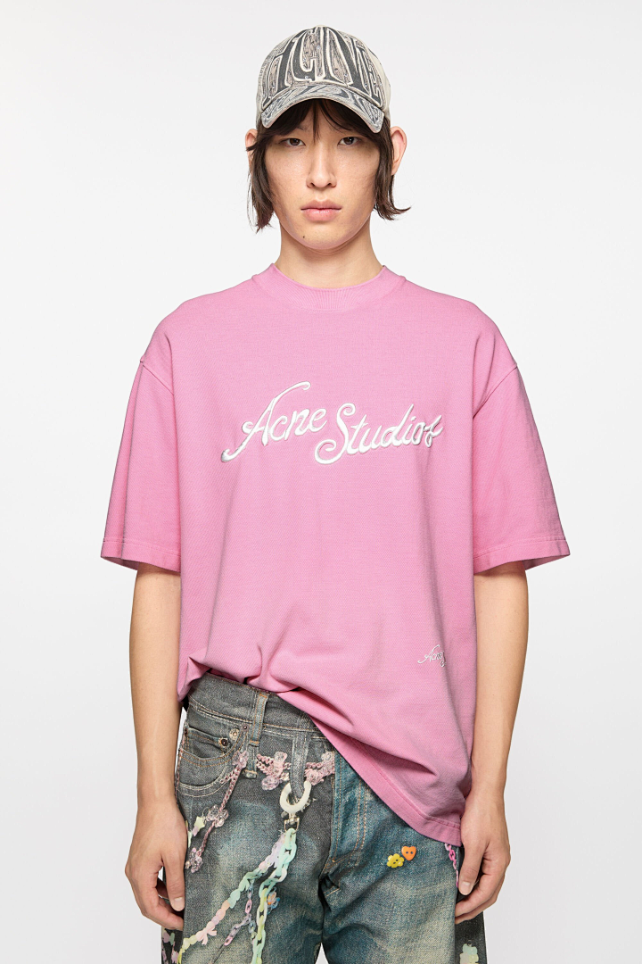 Acne Studios 128 AC LOGO Floral Short Sleeve T Pink White Grey Blue S-XL 8065# - Image 57