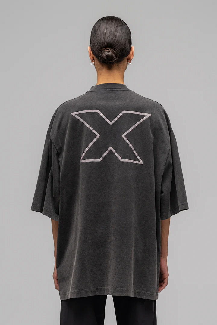 Unbranded 128 032C "X" LAYERED T-SHIRT Version Model Print Short Sleeve T Black S-XL 8030# - Image 27