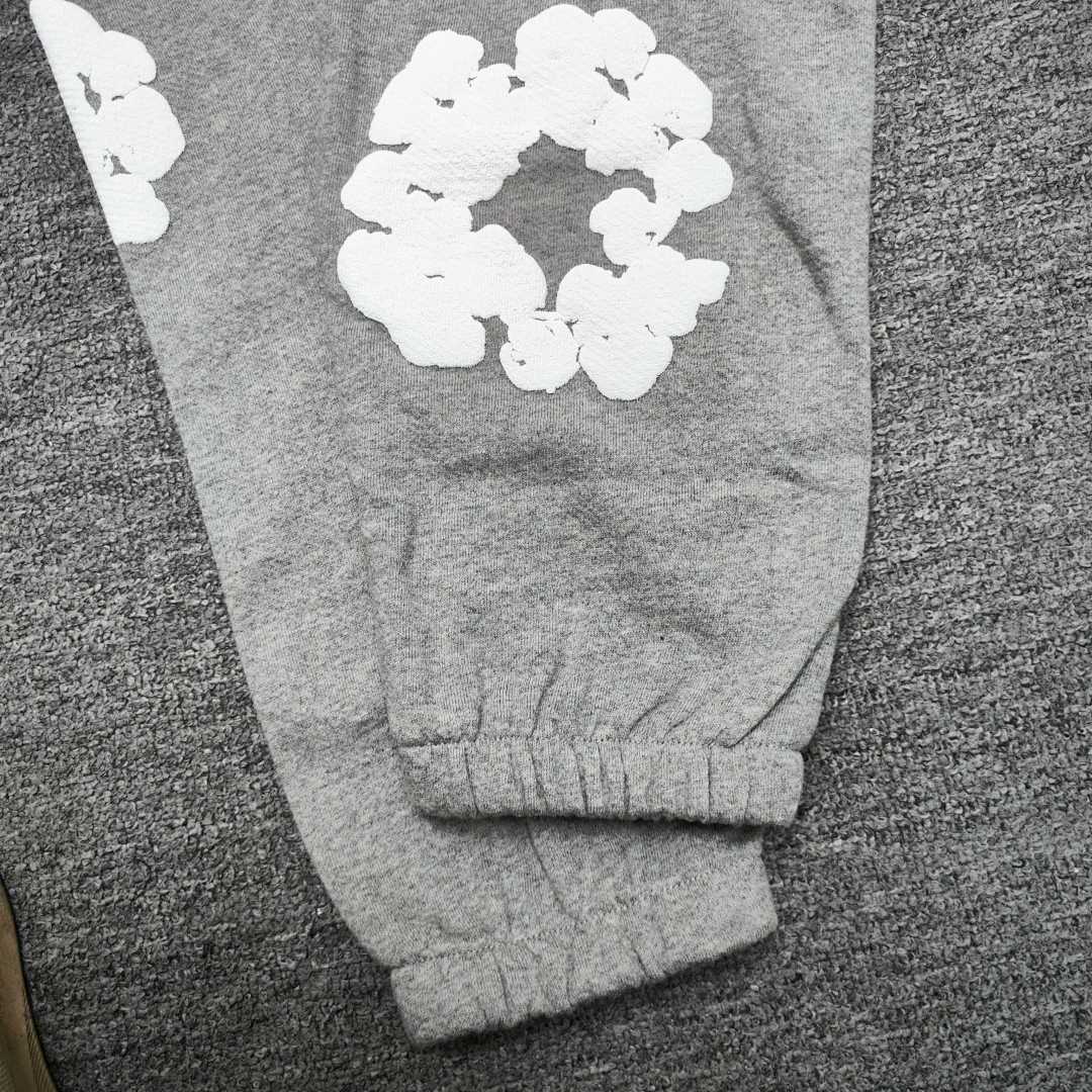 Unbranded 318 TOP Stock X Cactus Denim Tears Wreath Sweatpants460 100% Solid Cotton Mens Womens Black Grey Blue S-XL - Image 10
