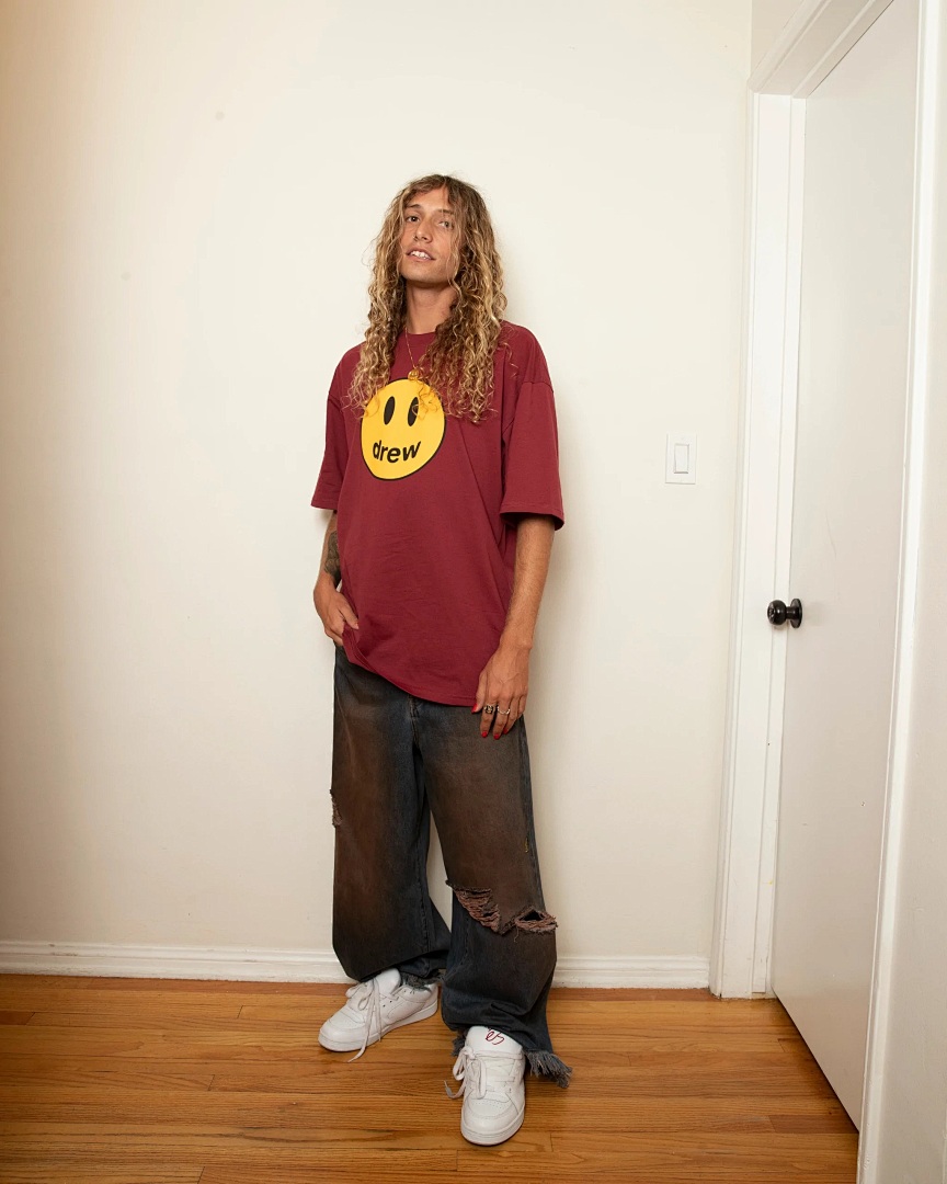 Drew House 108 DREW HOUSE 22FW Mascot Tee LOGO Print Short Sleeve T Cream White Black Red Color Blue Pink Purple S M L - Image 19