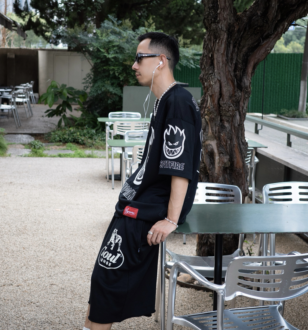 Supreme 218 SPITFIRE FOOTBALL JERSEY Fire Flame V Collar Short Sleeve Olive Black Red S - Image 41