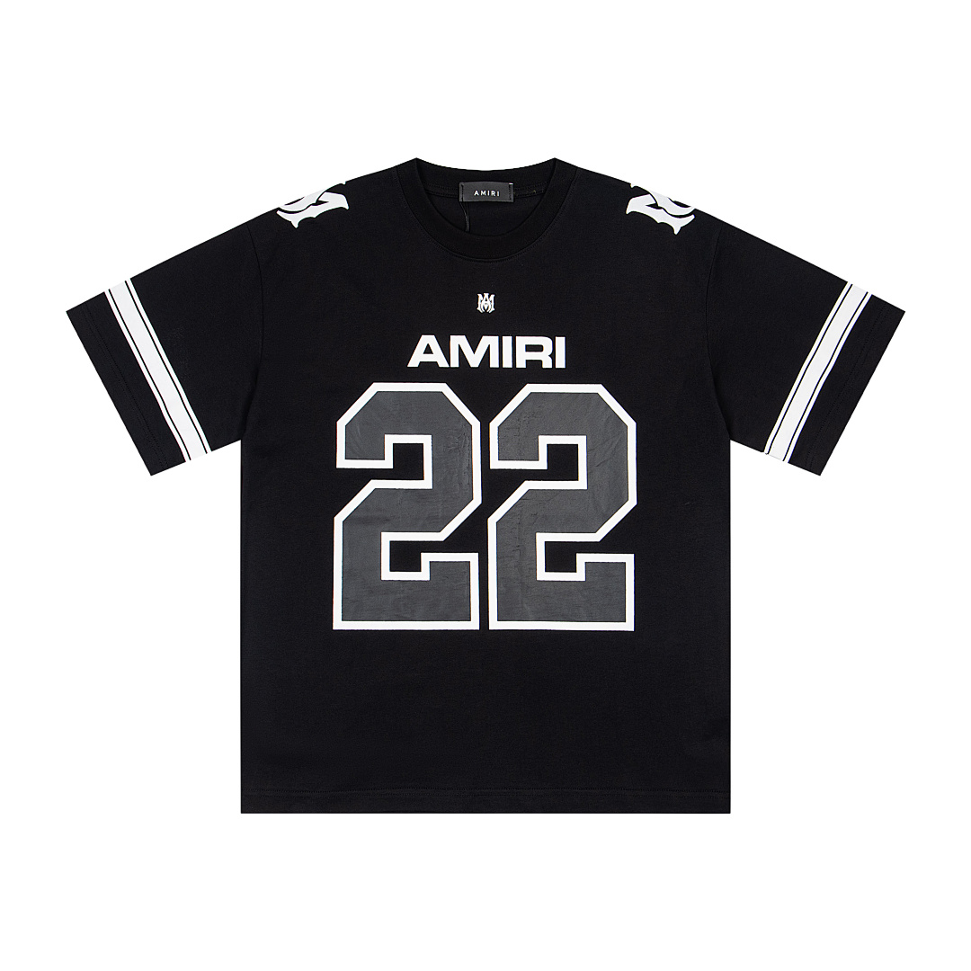 AMIRI 118 Wide Version Model Short Sleeve T Logo 22 Limited Exclusive Print High Wind Black White S M L XL 9909# - Image 3