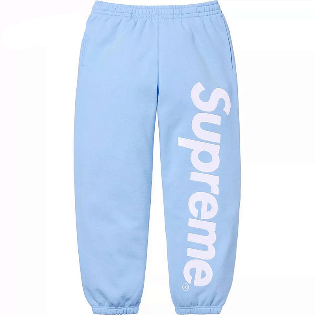 Supreme 238 22FW Satin Applique Sweatpant Big Logo Velvet Cotton Black Floral Grey Blue Red Green Brown Light Orange Purple Khaki S M L XL 1309# - Image 8