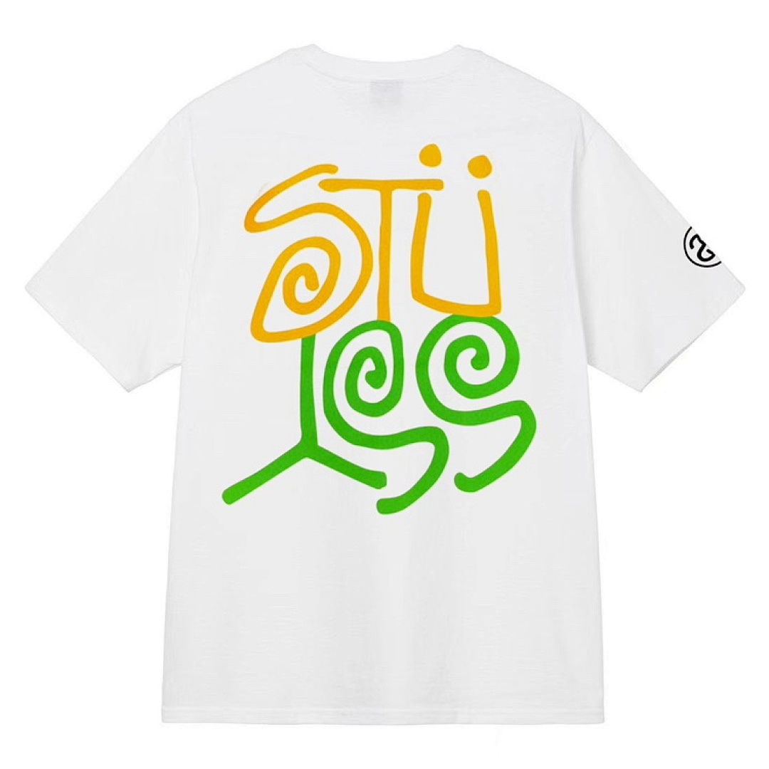 Stussy 108 Stu Grass Print Short Sleeve T : Black White Grey S Ｍ L XL - Image 9