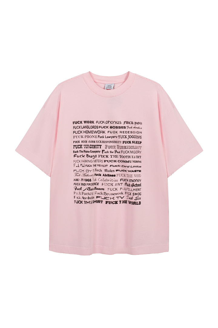 Unbranded 128 VTM Label Logo Print Short Sleeve T Pink Black S-XL V5208# - Image 3