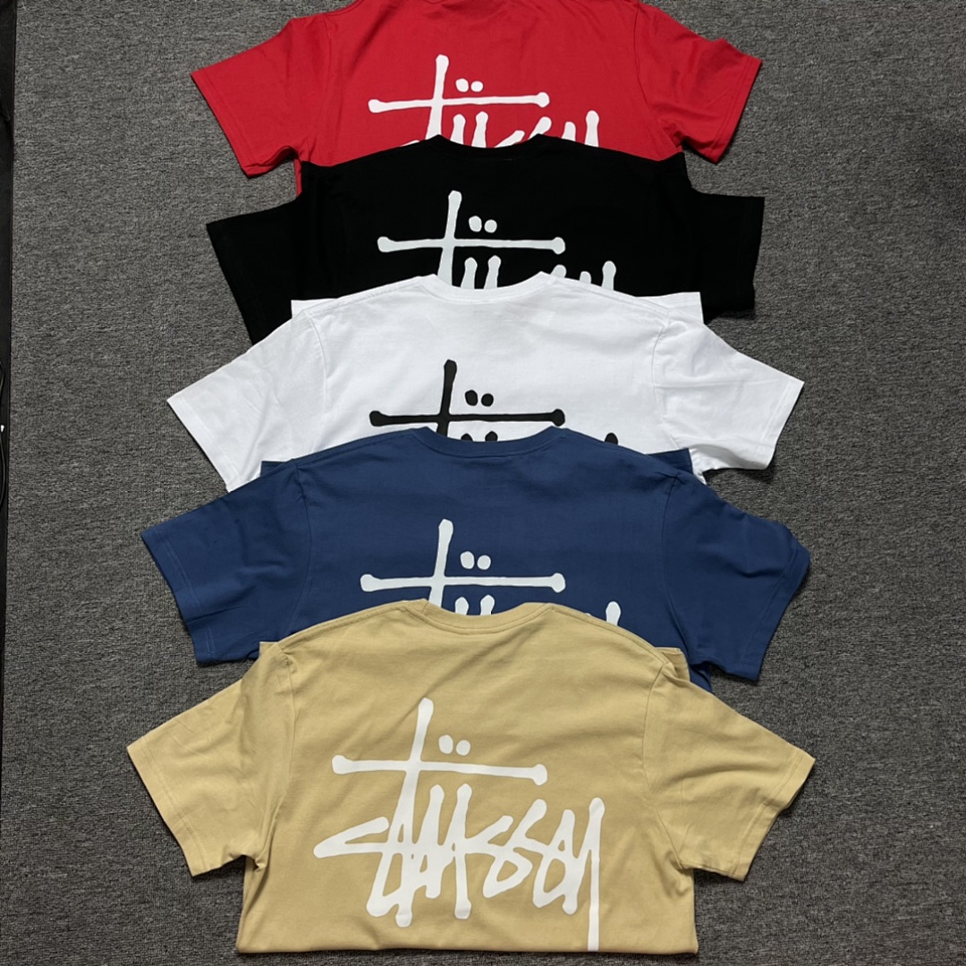 Stussy 108 Stu Print Short Sleeve T : Black White Apricot Blue Red S M L XL XXL