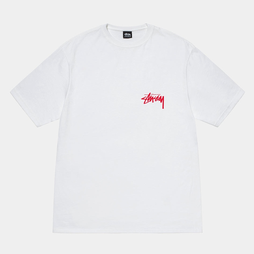 Stussy 108 Stu Print Collar Short Sleeve T : Black White Red S Ｍ L XL XXL - Image 8