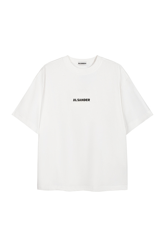 Jil Sander 108 JIL Wind Small Logo Print Short Sleeve T White S-L J9892#
