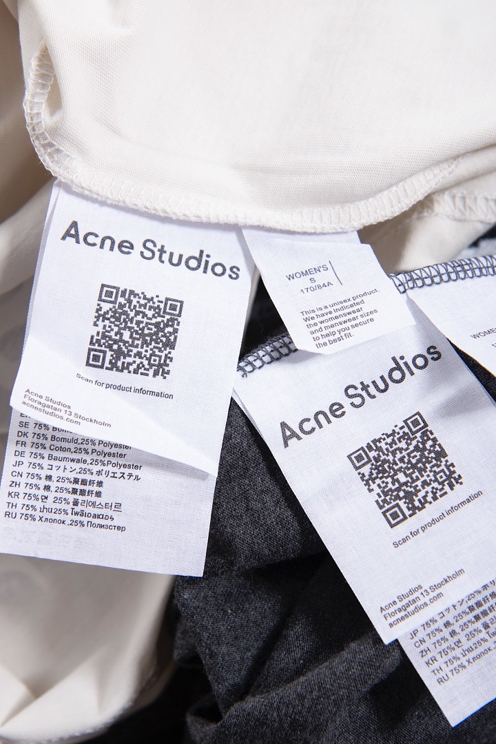 Acne Studios 158 AC Summer Gum Long Sleeve : White Black S-XL 3386 Small - Image 25