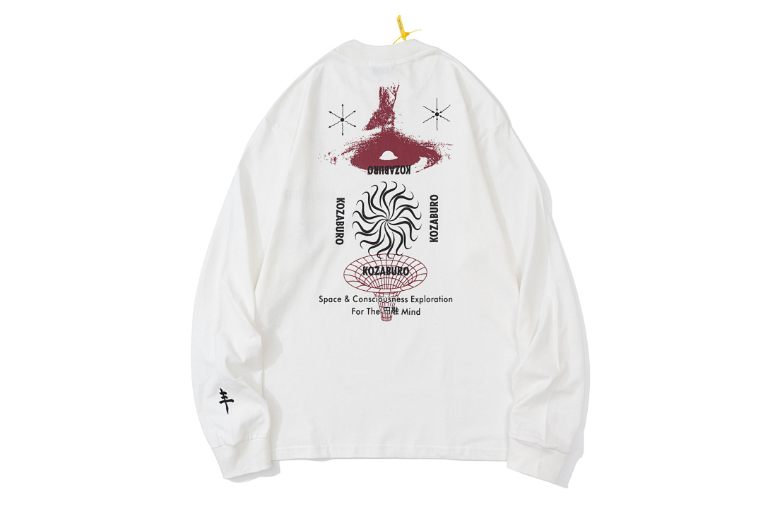 Off-White 108 Kozaburo Triple Wind Print Long Sleeve T Blue Light Black Off White S-XL 3231# - Image 16