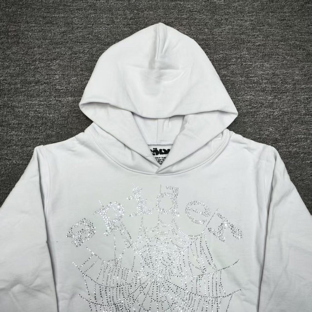 Unbranded HOODIE Rhinestone Diamond White Mens Womens Top : S-XXL - Image 8