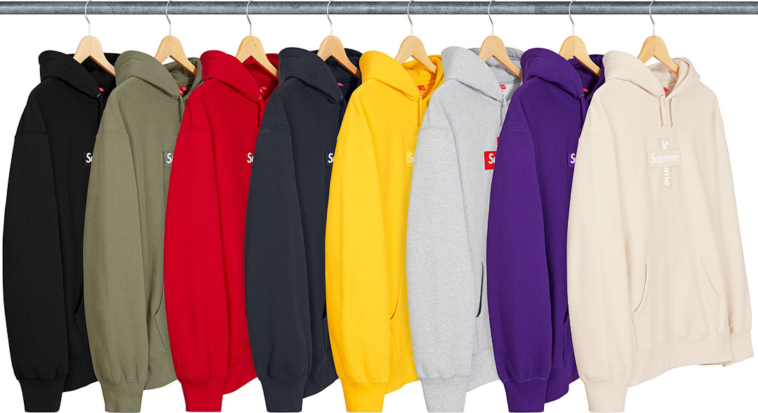 Supreme 238 Sup 20FW Cross Box Logo Hooded Sweatshirt Bogo S M L XL Black Grey S306 - Image 3