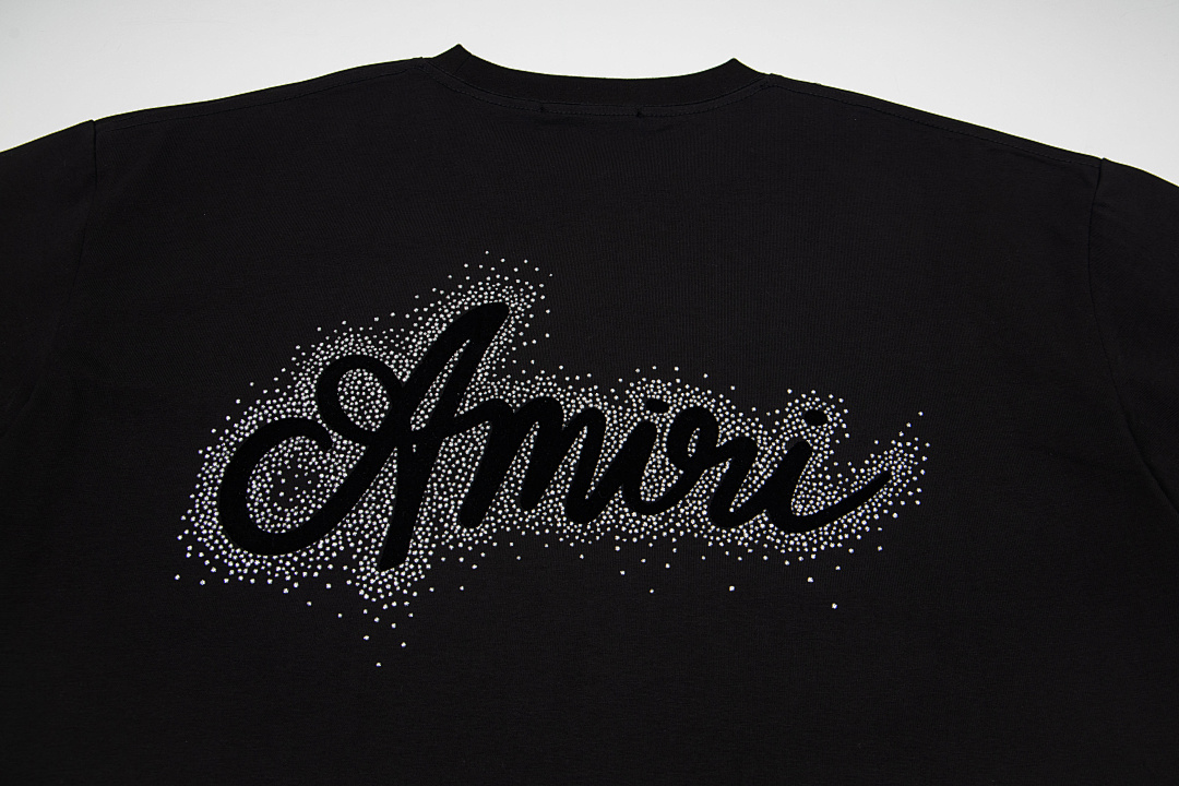 AMIRI 118 Wide Version Model Short Sleeve T Logo Diamond High Wind Black White S M L XL 9914# - Image 12