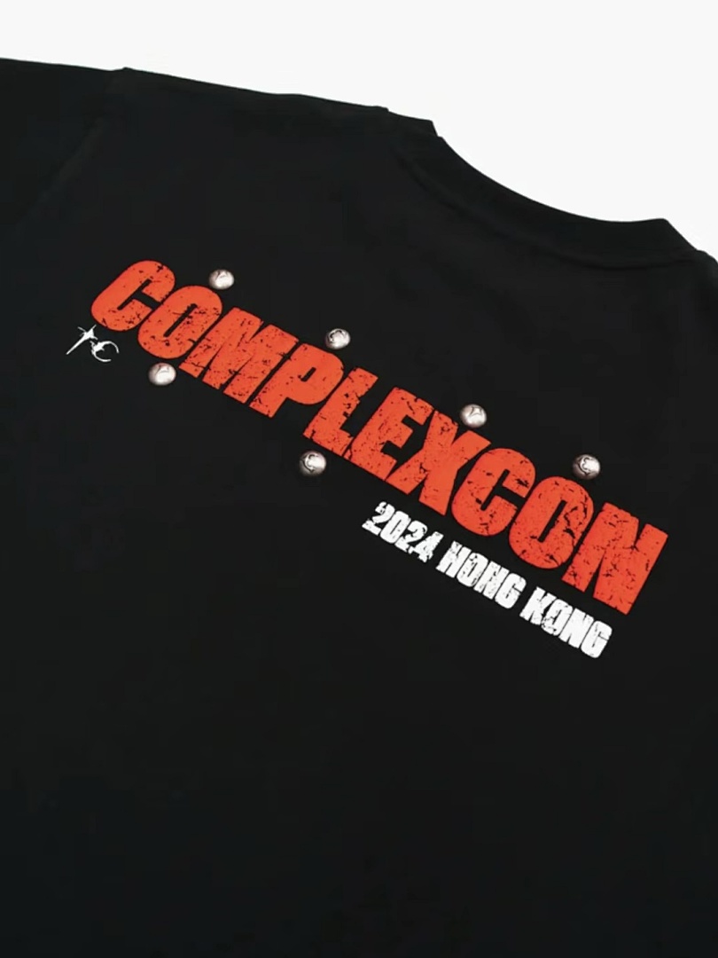 Christian Louboutin 128 THUG CLUB × Complexcon Limited Exclusive Stud Short Sleeve T Black S-L 8022# - Image 11
