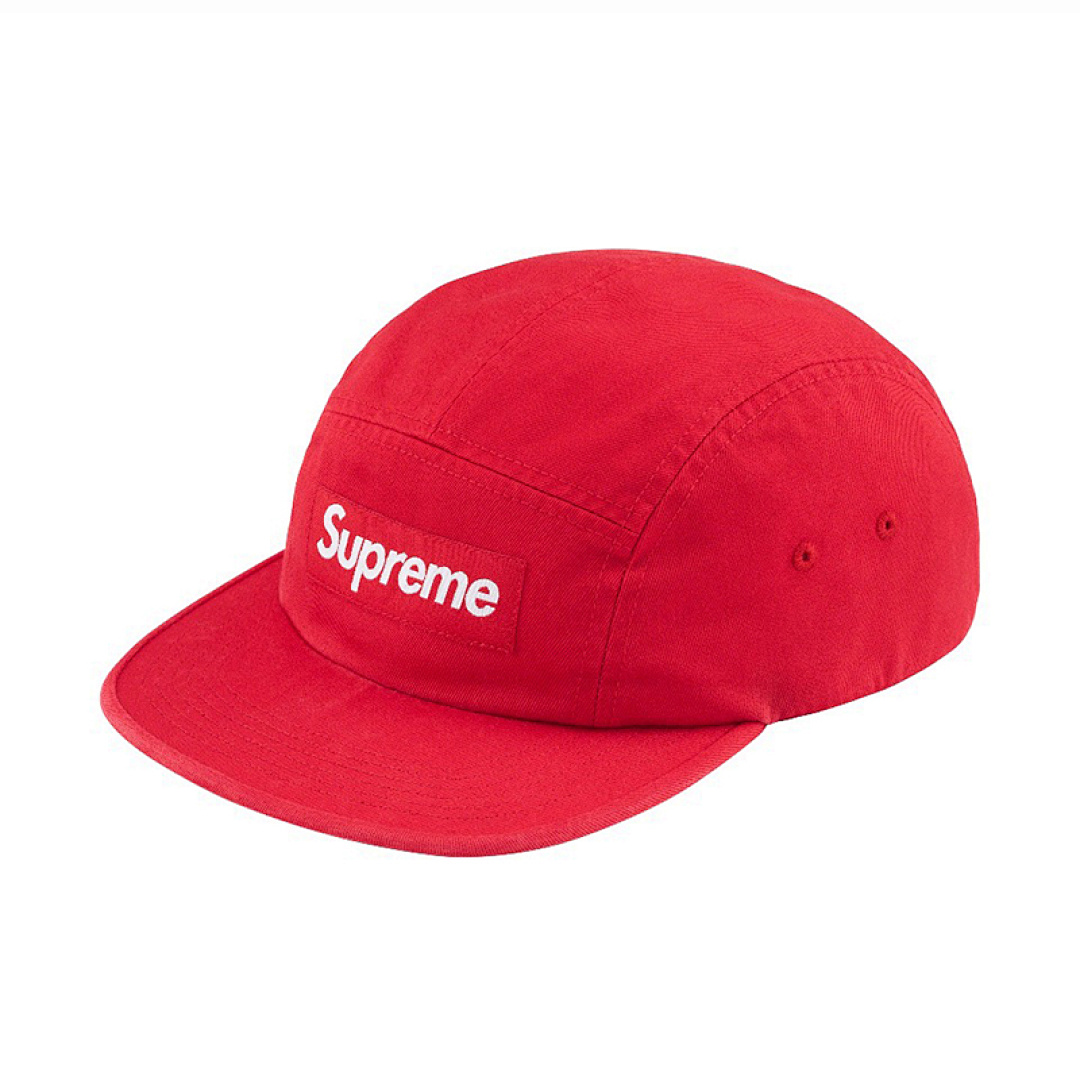 Supreme 118 Sup 23FW WASHED CHINO TWILL CAMP CAP (Red Black) - Image 4