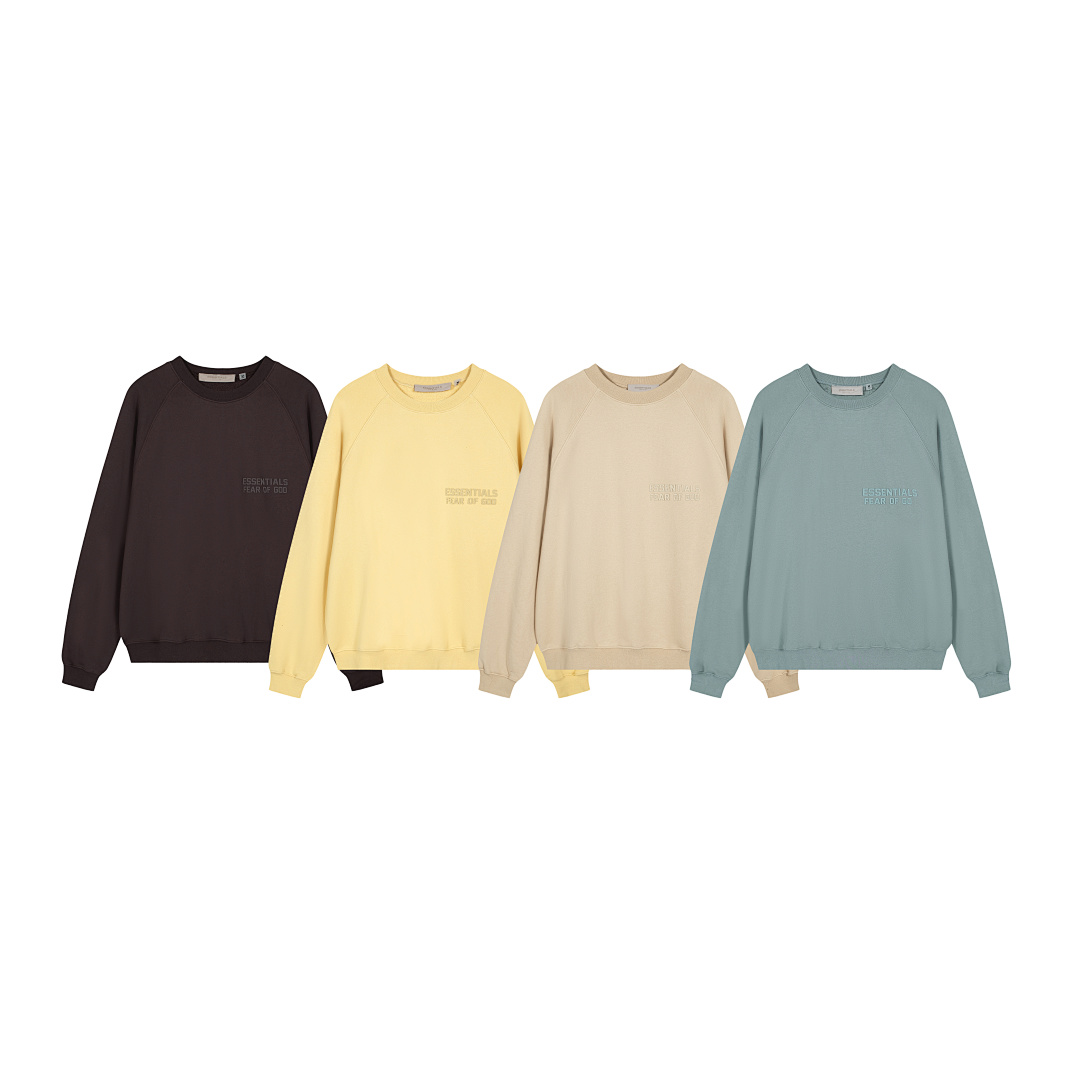 Essentials 98 ESS LOGO Sleeve Collar Purple Mist Blue Brown Black Big White Yellow Sand S-XL 6204# - Image 3