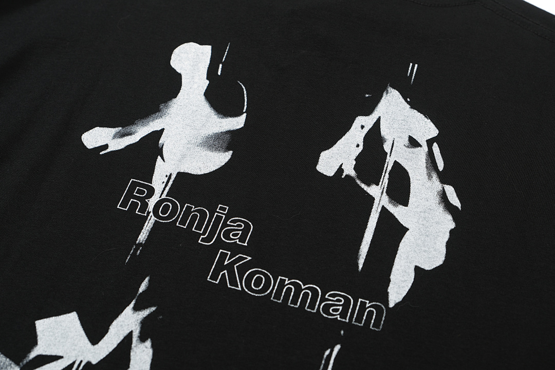Unbranded 118 OURLEGACY Ronja Print Black Short Sleeve 46 48 50 52 8000# (White T) - Image 9