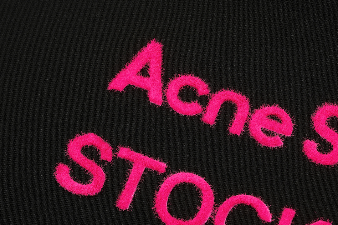Acne Studios 128 AC Velvet LOGO Short Sleeve T Black White S-XL 8366# - Image 5