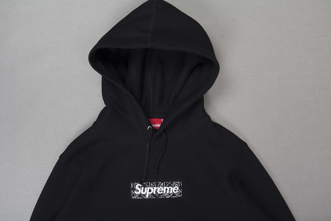 Supreme 248 Fruit Floral Embroidered Label SUP Bandana Box Logo Hooded Sweatshirt BOXLOGO Velvet Black Grey Red Pink Sky Blue S-XL S303# - Image 6