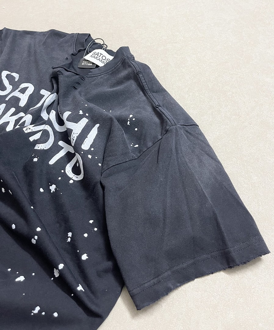 Unbranded 138 Satoshi Nakamoto Splatter Tee Ink T : Washed Black S M L - Image 8